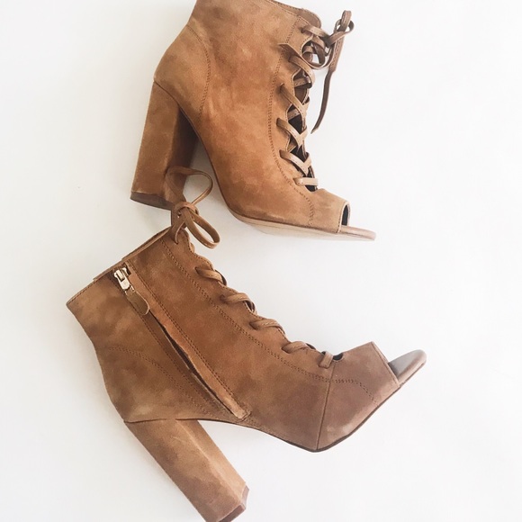 Sam Edelman Suede Leather peep toe boots - Picture 8 of 8